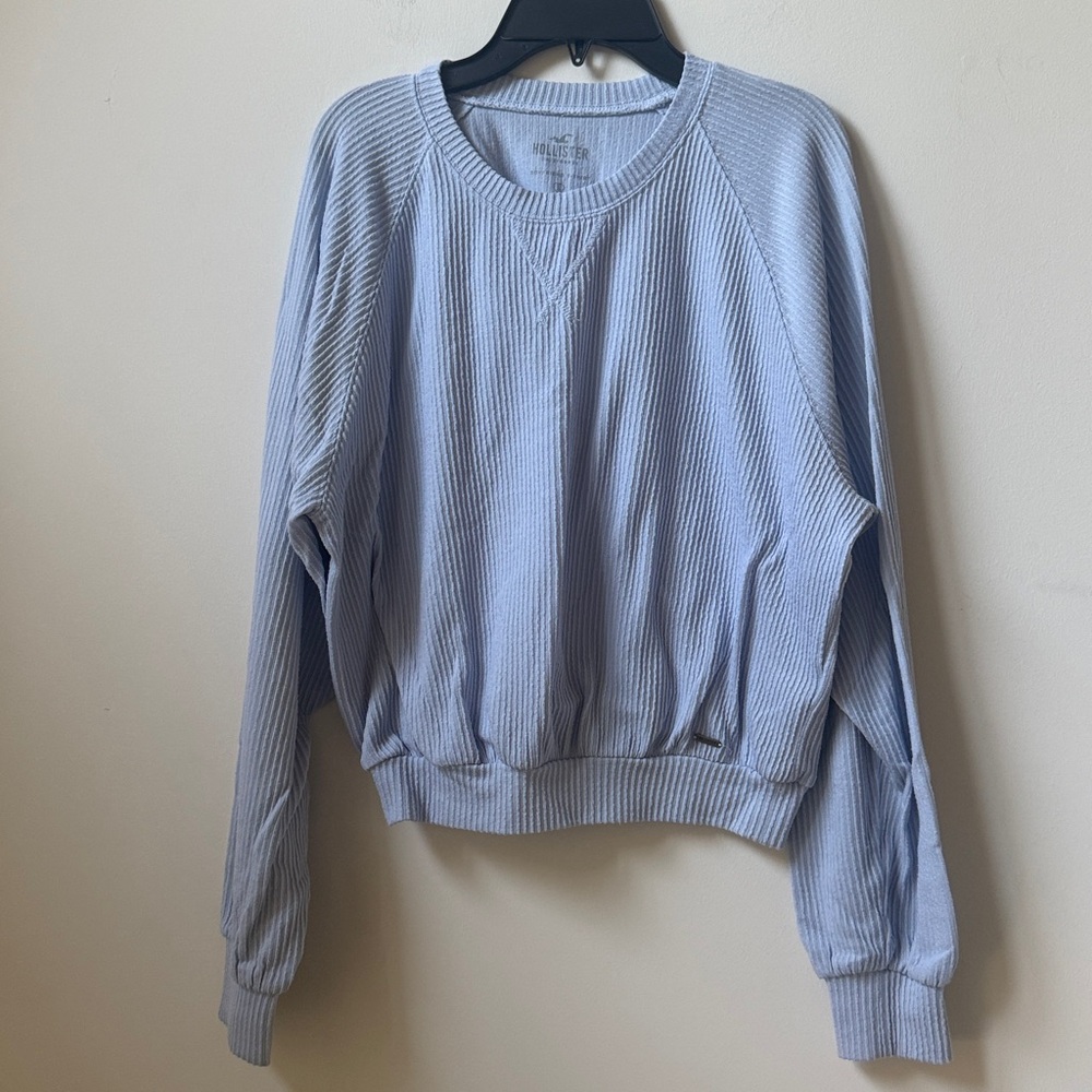 Hollister Light Blue Ribbed Top Women’s Size S